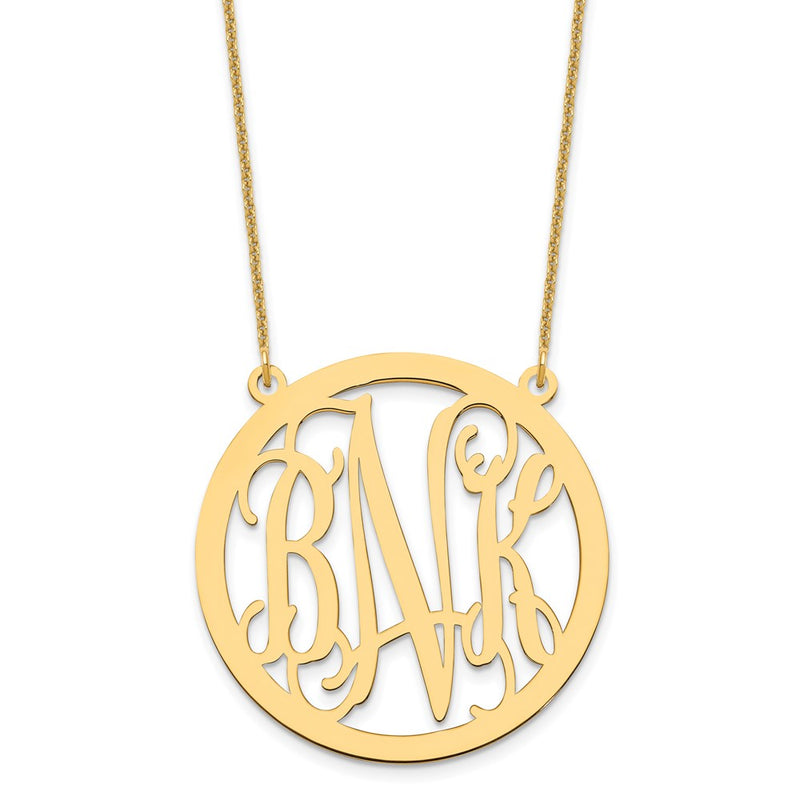 14K yellow gold monogram necklace