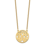 Sterling Silver/Gold-plated Etched Round Monogram Necklace view