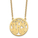 Sterling Silver/Gold-plated Etched Round Monogram Necklace