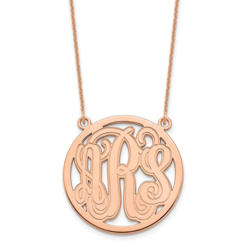 14K rose gold monogram necklace