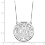 10K White Gold Etched Monogram Necklace with Customizable Pendant Shape view