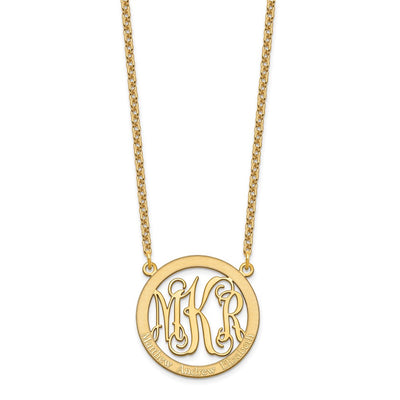 Sterling Silver/Gold-plated Small Family Monogram Necklace