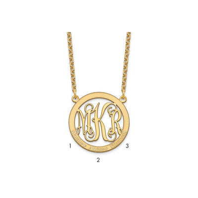 Sterling Silver/Gold-plated Small Family Monogram Necklace