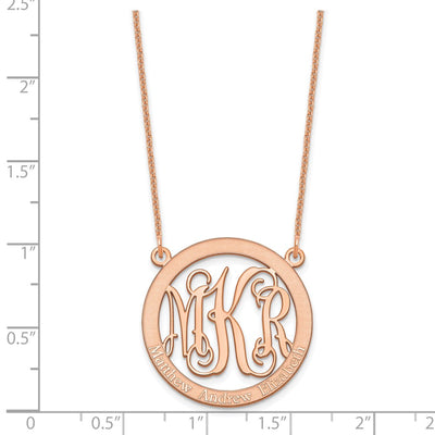 14K Rose Gold Small Family Monogram Necklace