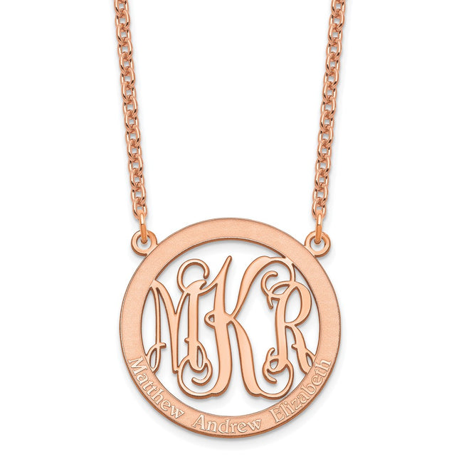 Sterling silver monogram necklace, alternate view