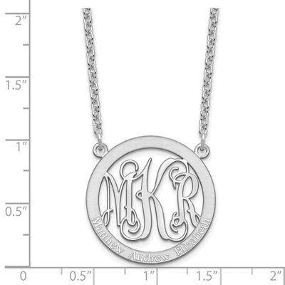 Sterling Silver/Rhodium-plated Small Family Monogram Necklace