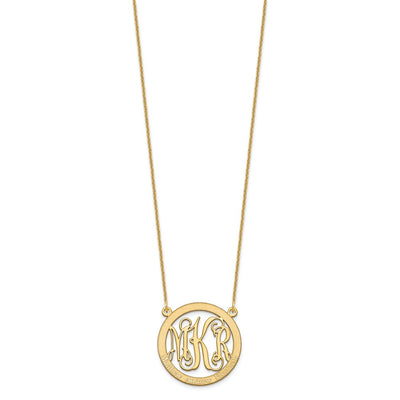 14K Yellow Gold Small Family Monogram Necklace
