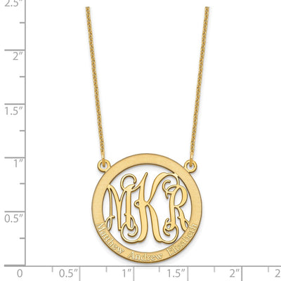 14K Yellow Gold Small Family Monogram Necklace