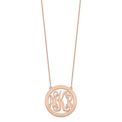 14K Rose Gold Large Family Monogram Necklace
