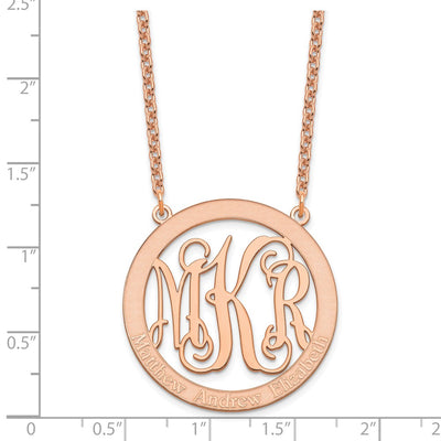 Sterling Silver/Rose-plated Large Family Monogram Necklace