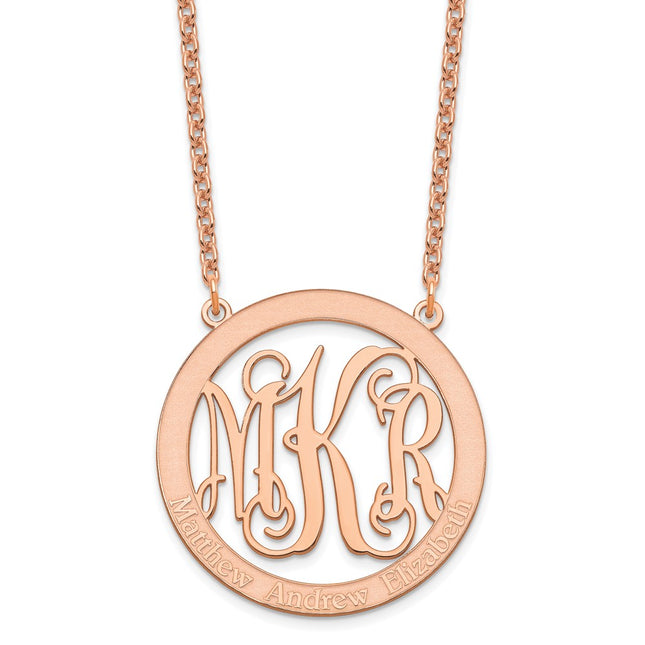 Sterling silver monogram necklace, alternate view