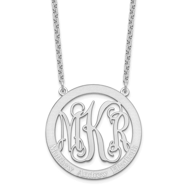 Sterling silver monogram necklace, alternate view
