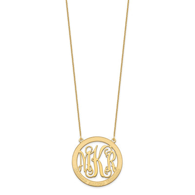 14K Yellow Gold Large Family Monogram Necklace