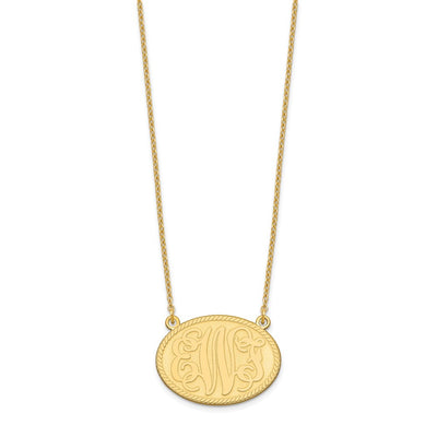 Sterling Silver/Gold-plated Brushed Monogram Necklace