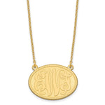 Sterling Silver/Gold-plated Brushed Monogram Necklace view