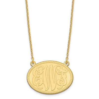 Sterling Silver/Gold-plated Brushed Monogram Necklace
