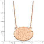 Sterling Silver/Rose-plated Brushed Monogram Necklace view