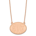 Sterling Silver/Rose-plated Brushed Monogram Necklace view