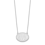 Sterling Silver/Rhodium-plated Brushed Monogram Necklace view 2
