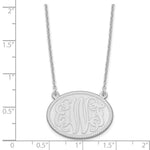Sterling Silver/Rhodium-plated Brushed Monogram Necklace view 3