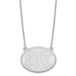 Sterling Silver/Rhodium-plated Brushed Monogram Necklace view 1