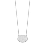 14K White Gold Brushed Monogram Necklace view