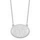 14K White Gold Brushed Monogram Necklace
