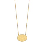 14K Yellow Gold Brushed Monogram Necklace view