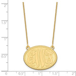 14K Yellow Gold Brushed Monogram Necklace view