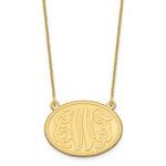 14K Yellow Gold Brushed Monogram Necklace view