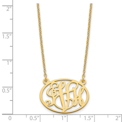 Sterling Silver/Gold-plated Oval Monogram Necklace