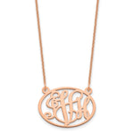 14K Rose Gold Oval Monogram Necklace view
