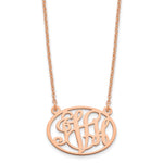 Sterling Silver/Rose-plated Oval Monogram Necklace view