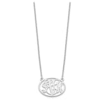 Sterling Silver/Rhodium-plated Oval Monogram Necklace view 2