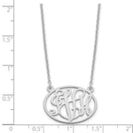 Sterling Silver/Rhodium-plated Oval Monogram Necklace view 3