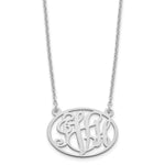Sterling Silver/Rhodium-plated Oval Monogram Necklace view 1