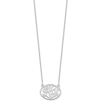 14K White Gold Oval Monogram Necklace view