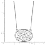 14K White Gold Oval Monogram Necklace view