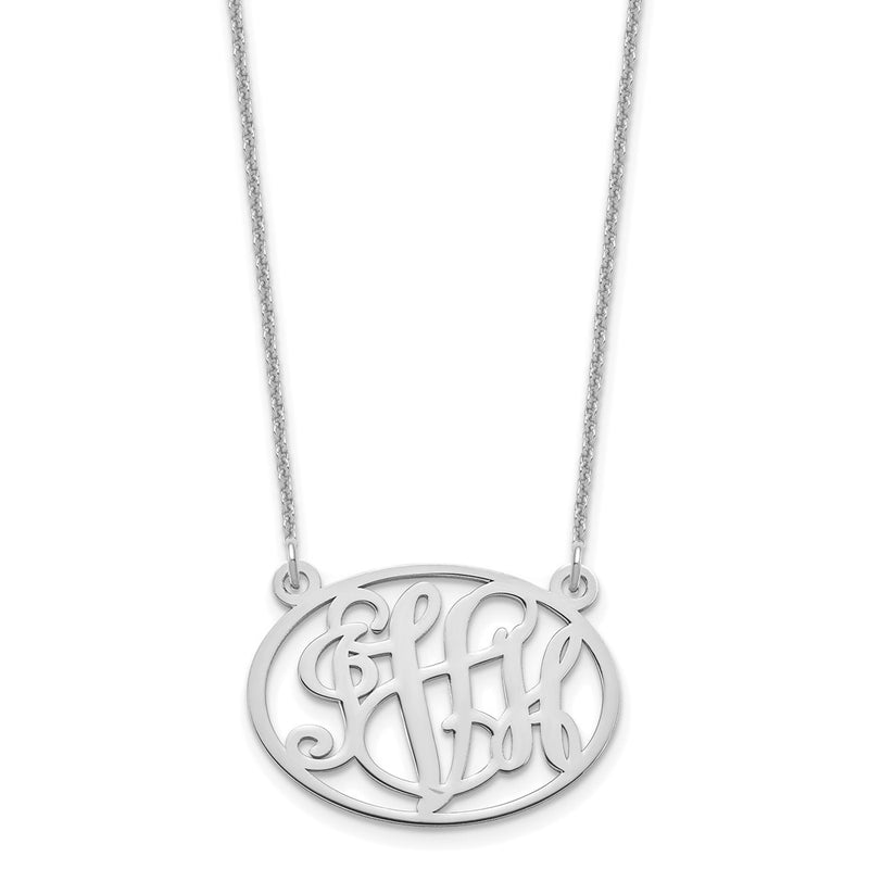 14K white gold monogram necklace