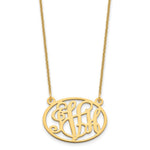 14K Yellow Gold Oval Monogram Necklace view
