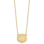 Sterling Silver/Gold-plated Etched Oval Monogram Necklace view