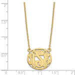 Sterling Silver/Gold-plated Etched Oval Monogram Necklace view