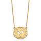 Sterling Silver/Gold-plated Etched Oval Monogram Necklace