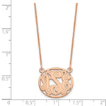14K Rose Gold Etched Oval Monogram Necklace view