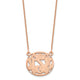 14K Rose Gold Etched Oval Monogram Necklace