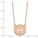 Sterling Silver/Rose-plated Etched Oval Monogram Necklace view