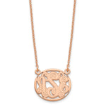 Sterling Silver/Rose-plated Etched Oval Monogram Necklace view