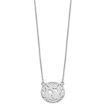 Sterling Silver/Rhodium-plated Etched Oval Monogram Necklace view 2