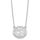 Sterling Silver/Rhodium-plated Etched Oval Monogram Necklace