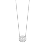 14K White Gold Etched Oval Monogram Necklace view